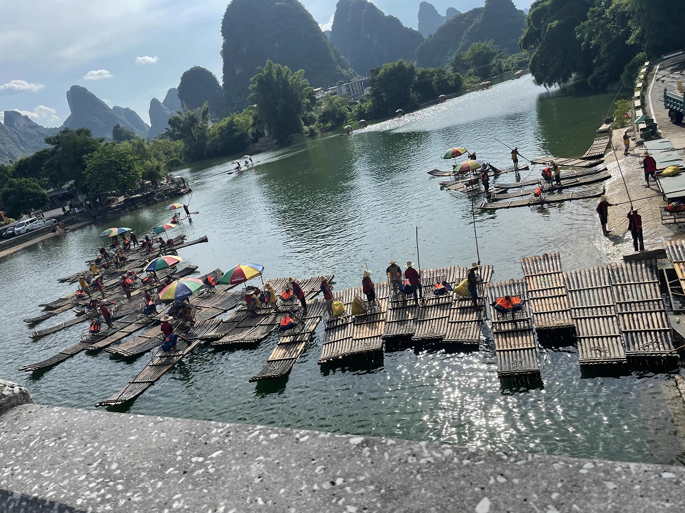 bamboo rafting on the Yulong River Yangsuo