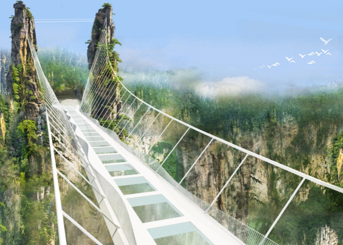 Glass Bridge in Zhangjiajie Grand Canyon