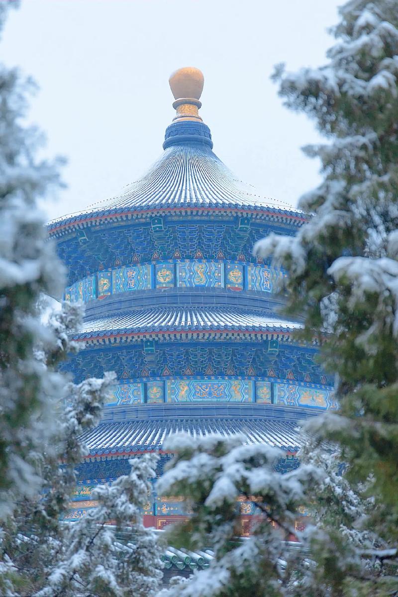 The Temple of Heaven covered with snow