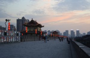 Xi'an City Walls at Sunset