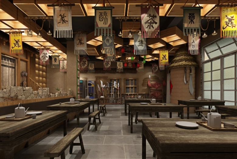 The simple and elegant style in the tea room