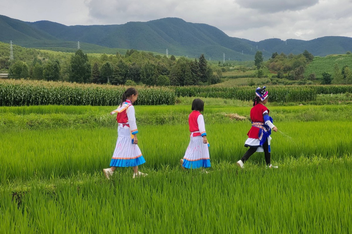 Local residents dressed in ethic costumes