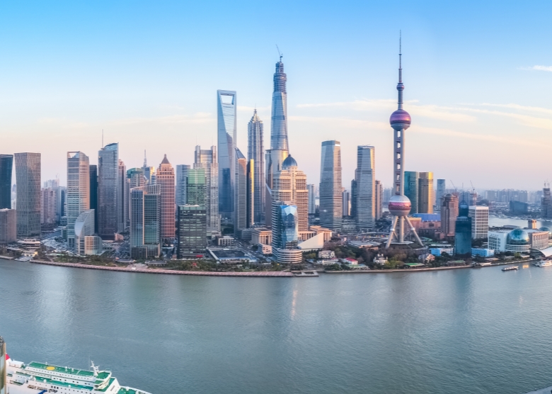 shanghai skyline panoramic view