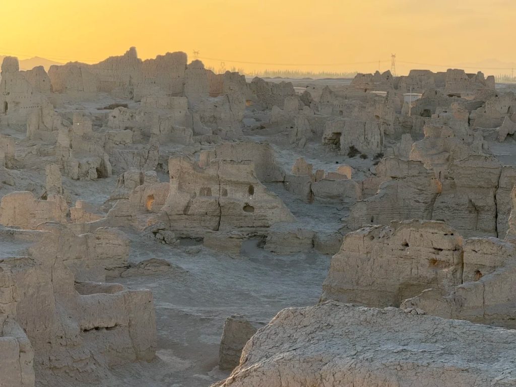 Main Street and Residential Area in the Jiaohe Ruins on the Silk Road.