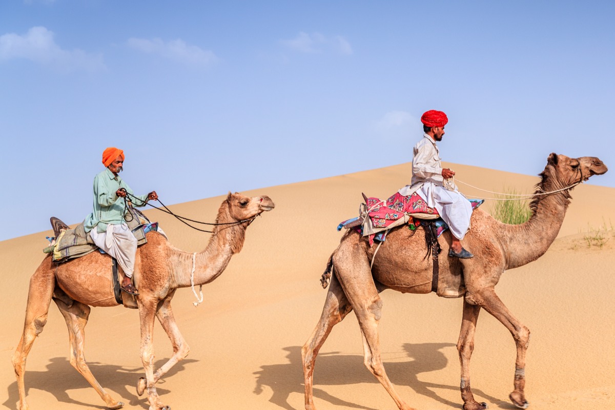 Riding Camel in Taklamakan Desert
