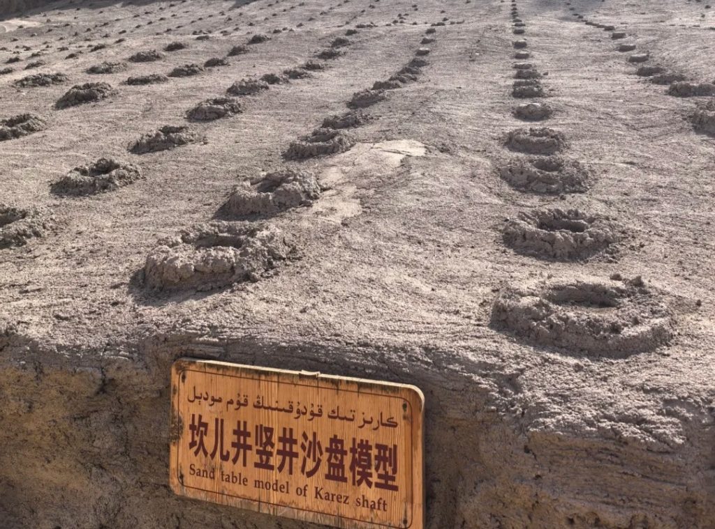 Sand table model of Karez shaft