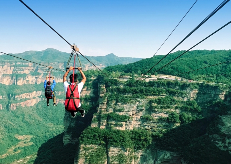Take the zipline down to the canyon floor