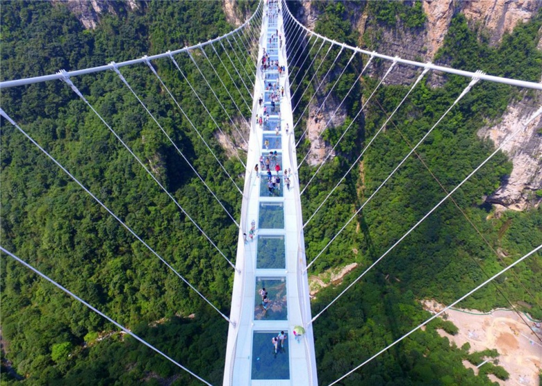 The Zhangjiajie Glass Bridge, spanning the Grand Canyon