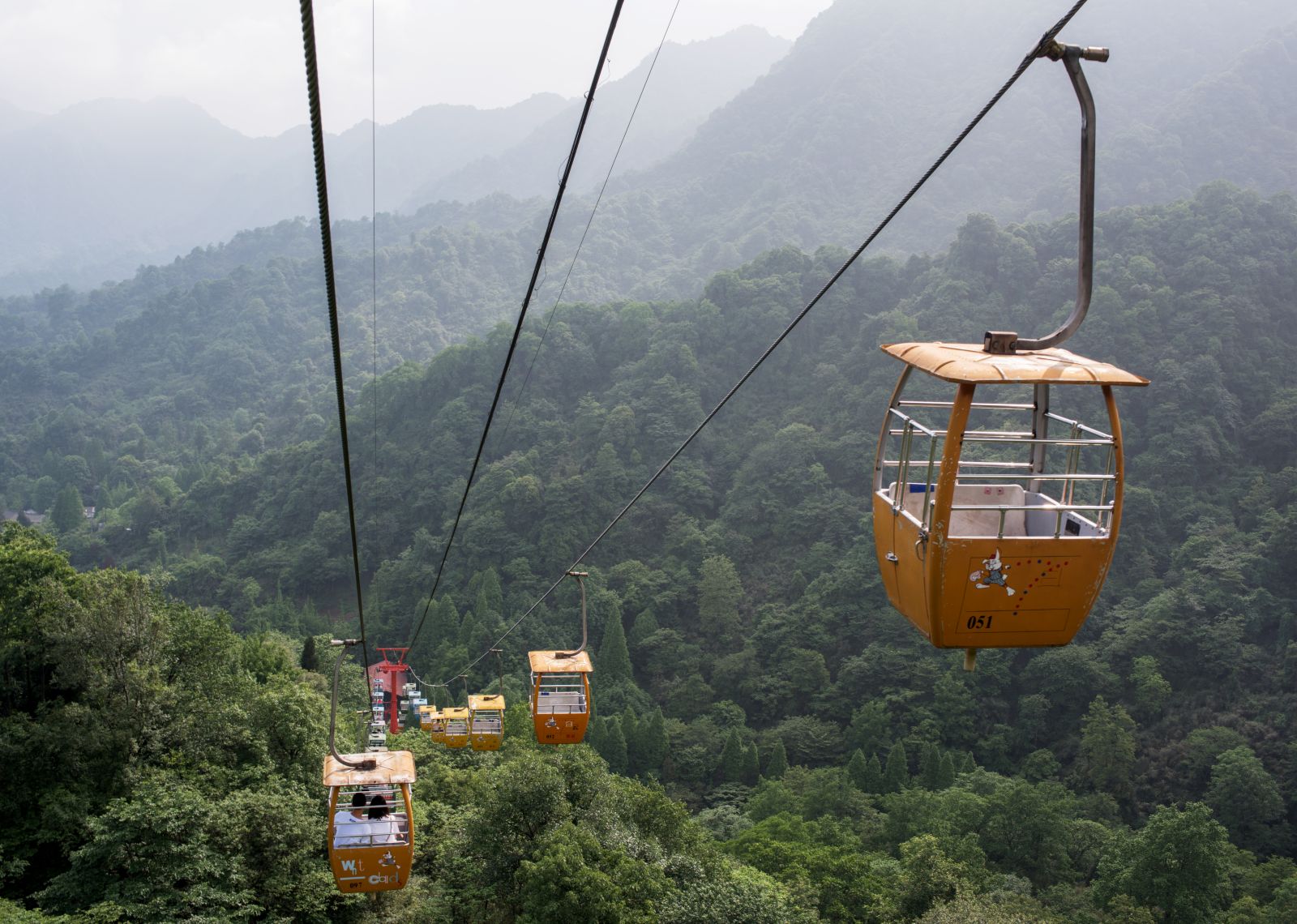 The cable car of Mount Qingcheng