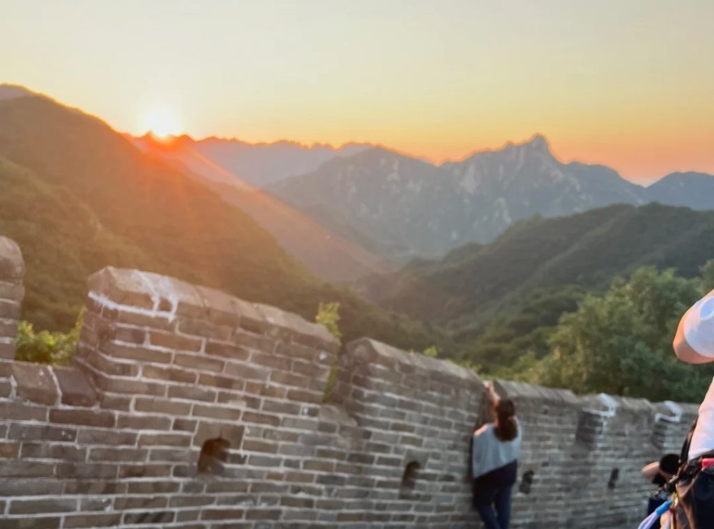 The sunrise at Mutianyu Great Wall