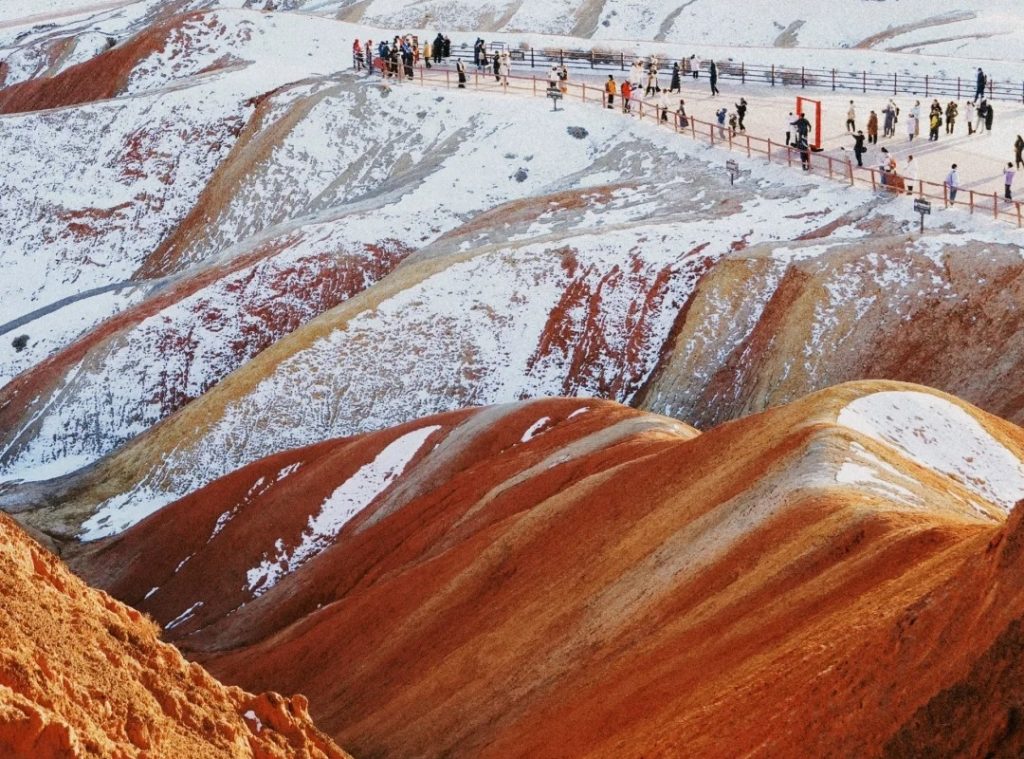 Zhangye Danxia Landform Geopark in winter
