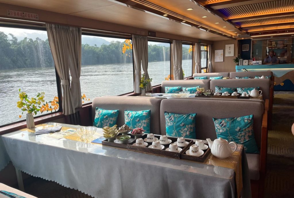 Interior of a 3-Star Li River Cruise (layout and décor vary by ship)