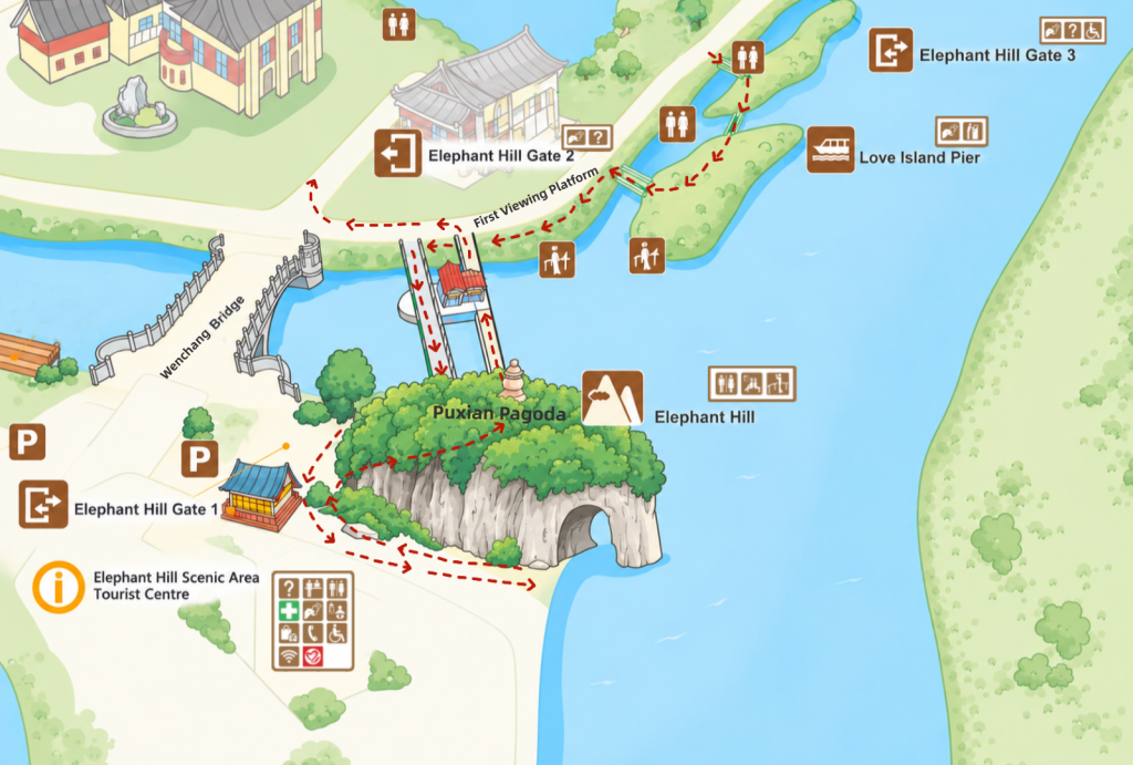 Map of Elephant Trunk Hill
