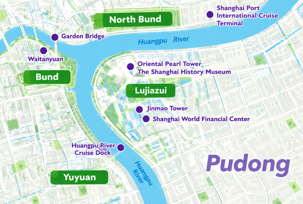 Shanghai Skyline Viewpoints Map