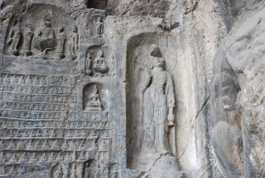 The Bodhisattva statue and some of the small Buddha figures