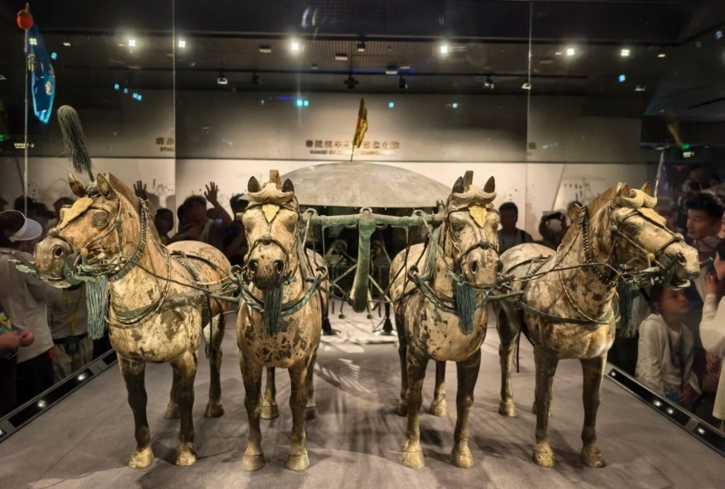 The bronze horses in the exhibition