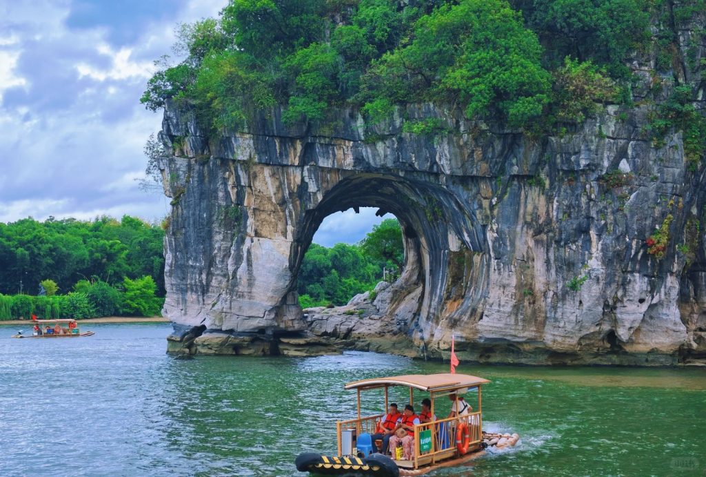 The view of the “elephant” drinking from the river