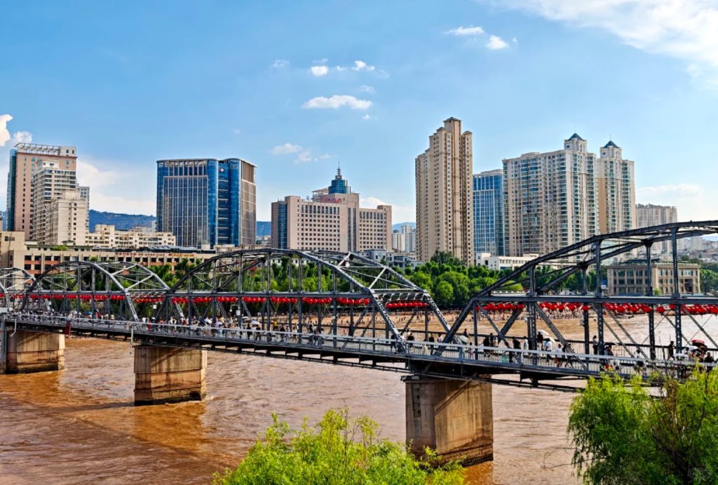 Zhongshan Bridge over the Yellow River in Lanzhou